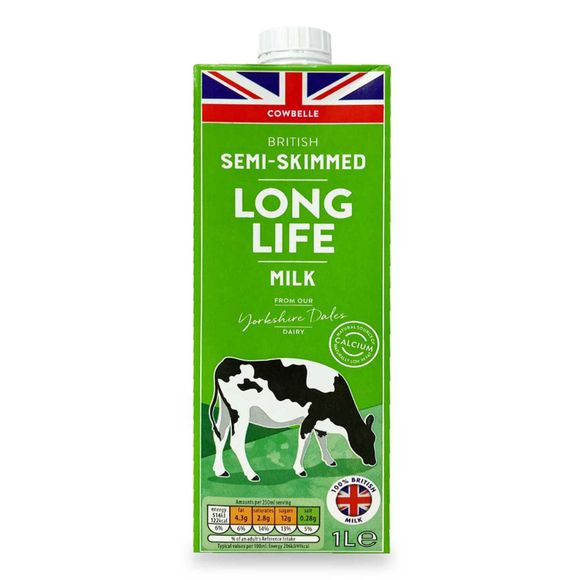 Cowbelle British Semi-skimmed Long Life Milk 1l